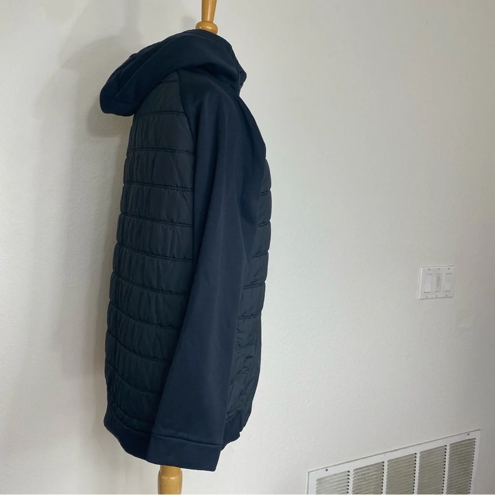 Nike Men's Black Hooded Partial Quilted Puffer Jacket Size Large Outdoor Active - Picture 4 of 16